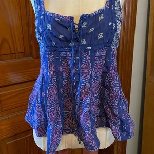 Free People Boho Crop Top Flared Tank Size 2